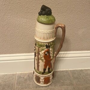 Bourbon Stein, Ceramic and hand painted m, approximately 17 3/4” tall